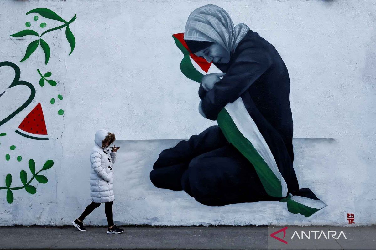 Mural di Irlandia Menunjukkan Solidaritas dengan Palestina