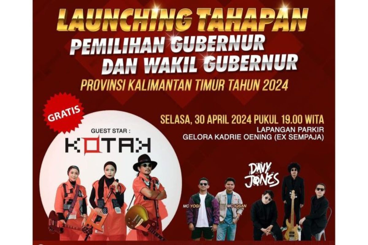 KPU Kaltim Menggelar Tahapan Pilgub Kaltim dengan Penampilan Grup Band Kotak