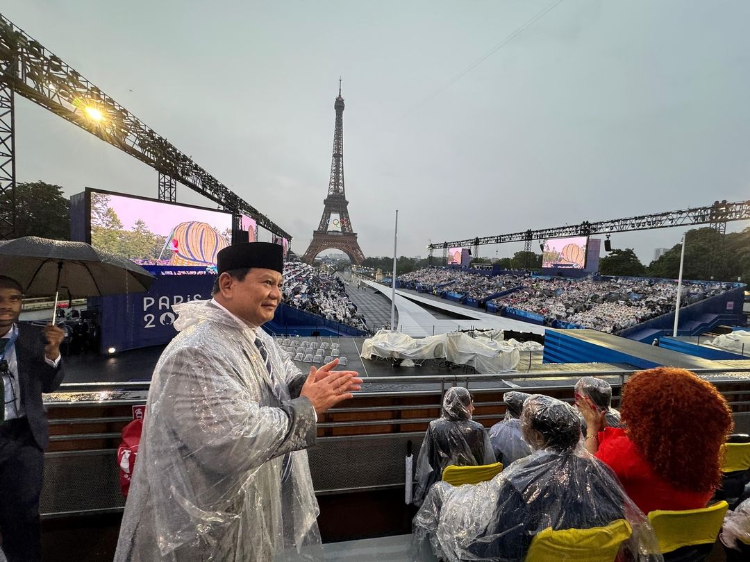 Prabowo Subianto Muncul di Opening Ceremony Olimpiade Paris 2024, Memberikan Semangat kepada Kontingen Indonesia