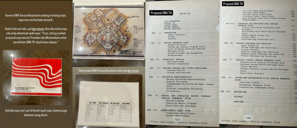 Putra Dokter Boyke Setiawan Membongkar Arsip Proposal Prabowo Subianto Mendirikan SMA Taruna Nusantara pada Tahun 1988